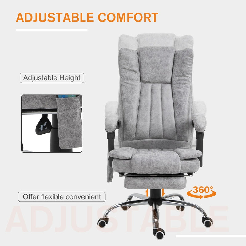 Horatio High Back Office Chair with Footrest - Grey - Seasonal Overstock