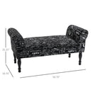 Benches, Kali 51" Black Upholstered Script Bench - Seasonal Overstock