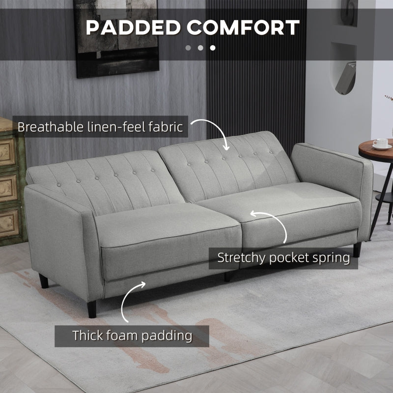 Newbury 84" Modern Convertible Sleeper Sofa - Light Grey