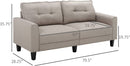 Anna Button Tufted Modern Contemporary Sofa - Beige - Seasonal Overstock