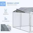 Dog Kennel, 13' x 7.5' x 7.5' Large Dog House Kennel Pen with Canopy Shade - Seasonal Overstock