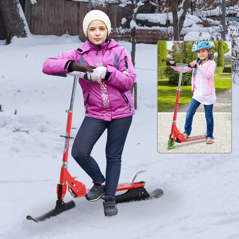 2 in 1 Convertible Snow Scooter - Red - Seasonal Overstock