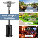 50,000 BTU Outdoor Standing Propane Patio Heater with Wheels - Black - Seasonal Overstock