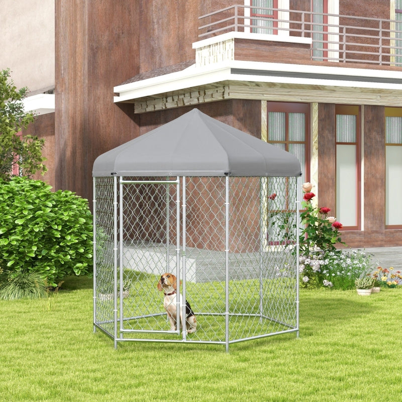 7' x 6' x 7' Outdoor Dog Kennel Play Pen For Dogs with Canopy