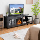 Fireplaces, Elio Black 1400W Electric Fireplace TV Stand for TVs up to 65" - Seasonal Overstock