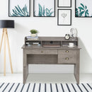 Fides Writing Desk with Storage Drawers and Hutch - Grey - Seasonal Overstock