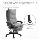 Jonas Double Padded Grey Fabric Office Chair with Retracting Footrest - Seasonal Overstock