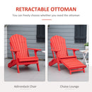 Layton Red Folding Adirondack Chair with Retractable Lounger - Seasonal Overstock