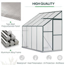 8' x 4' Lean-To Aluminum Frame Walk-In Greenhouse with Polycarbonate Panels, Sliding Door - Green