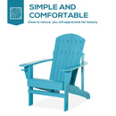 Linkin Wood Adirondack Chair in Turquoise - Seasonal Overstock