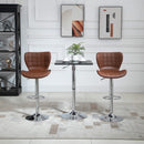 Norwin Adjustable Height Swivel Barstool (2 Pack) - Brown Faux Leather - Seasonal Overstock