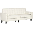 Sofas, Oliver 80" Cream White Button Tufted Mid Century Modern Sofa - Seasonal Overstock
