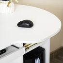 Yuna Computer Desk with Drawers, Shelves & Keyboard Tray - White - Seasonal Overstock