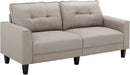 Anna Button Tufted Modern Contemporary Sofa - Beige - Seasonal Overstock