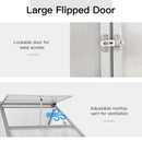 Greenhouses, 4' x 6.2' Walk-In Aluminum Frame Greenhouse with Polycarbonate Panels, Swing Door - Silver - Seasonal Overstock