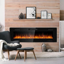 Fireplaces, 60" Ultra Thin Wall Mounted / Built-In Recessed Electric Fireplace - Seasonal Overstock
