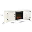 Avery White 60" TV Stand with Electric Fireplace - Seasonal Overstock