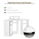 Bennie White Corner Desk With Monitor Stand and Shelves - Seasonal Overstock