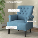 Chairs, Jinny Button Tufted Modern Accent Chair - Blue - Seasonal Overstock