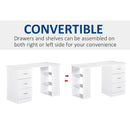 Joli Computer Writing Desk with 3 Shelves & 3 Drawers - White - Seasonal Overstock