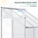 6' x 4' Lean-To Aluminum Frame Walk-In Greenhouse with Polycabonate Panels, Sliding Door - Silver
