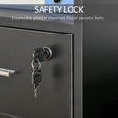 Nolan Computer Desk with Keyboard Tray Cabinet and Locked Drawer - Black - Seasonal Overstock