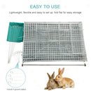 Portable Metal Pet Pen for Small Animals 7.25' x 3.4' x 3.4' - Silver / Green - Seasonal Overstock