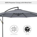 Patio Umbrellas, 10' Deluxe Cantilever Patio Umbrella - Grey - Seasonal Overstock