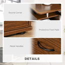 Esme Modern Computer Desk with Storage Drawers and Keyboard Tray - Walnut Brown - Seasonal Overstock