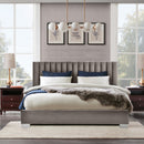 Glimmer Full Size Upholstered Platform Bed Frame - Light Grey - Seasonal Overstock