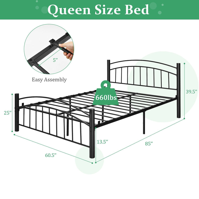 Huckley Queen Metal Platform Bed - Seasonal Overstock