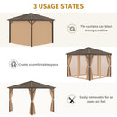 Junna 10' x 10' Steel Hard Top Patio Gazebo - Seasonal Overstock
