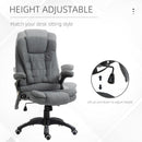 Maverick Luxury Executive Chair with Vibration Massage and Reclining - Grey Fabric - Seasonal Overstock