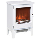 Mini Electric Fireplace with Realistic Flame - White - Seasonal Overstock