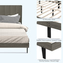 Valentina Queen Grey Upholstered Platform Bed - Seasonal Overstock