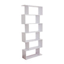 Zeke 6-Tier White Bookshelf - Seasonal Overstock