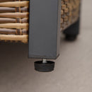 Fire Table, Genesis 50,000 BTU Propane Fire Table Brown Rattan with Glass Cover - Seasonal Overstock