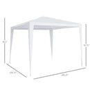 9' x 9' Party Gazebo Canopy Tent - White - Seasonal Overstock