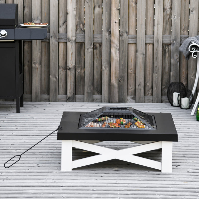 34" Ashden 3-in-1 Fire Pit Table with Grill - Seasonal Overstock