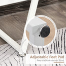 Cosmo Modern Glass Top Desk with Shelf In Oak and White Finish - Seasonal Overstock