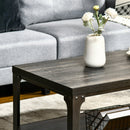 Coffee Tables, Dustin Rustic Industrial Coffee Table in Dark Walnut and Black - Seasonal Overstock