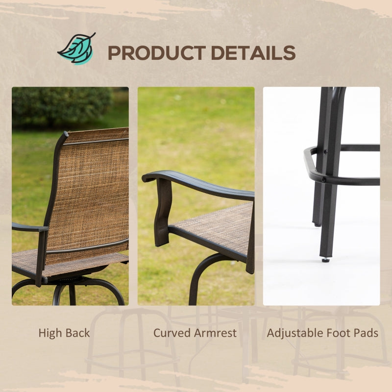 Kaira 5pc Outdoor Patio Table and Swivel Chair Set - Brown - Seasonal Overstock