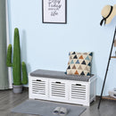Kamila White Hall Shoe Storage Bench - Seasonal Overstock