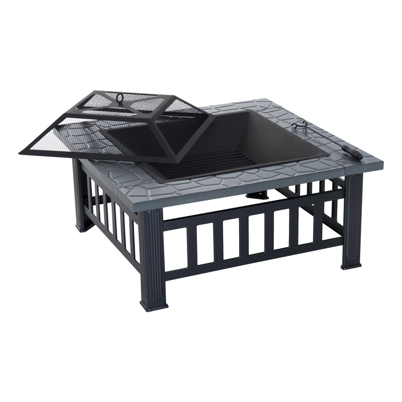 Keegan 32" Fire Pit & Grill With Cover - Seasonal Overstock