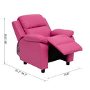Kids Furniture, Kids Pink Reclining Arm Chair - Seasonal Overstock