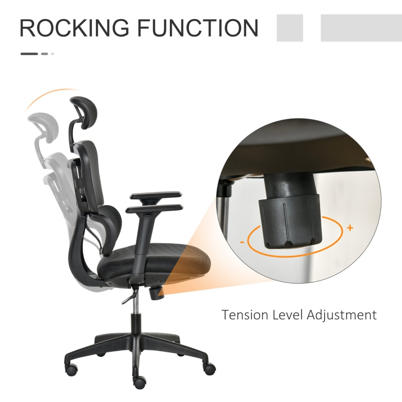Pattison Ergonomic High Back Swivel Office Chair - Black - Seasonal Overstock