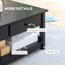 Coffee Tables, Penn Farmhouse Style Coffee Table with Drawers - Black - Seasonal Overstock