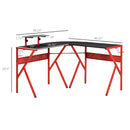 Rumo L-Shaped Black & Red Gaming Computer Desk - Seasonal Overstock
