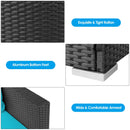 Tarin 3pc Outdoor Rattan Table and Chairs Set - Turquoise - Seasonal Overstock