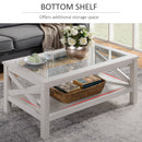 Theola White Oak Glass Top Coffee Table - Seasonal Overstock